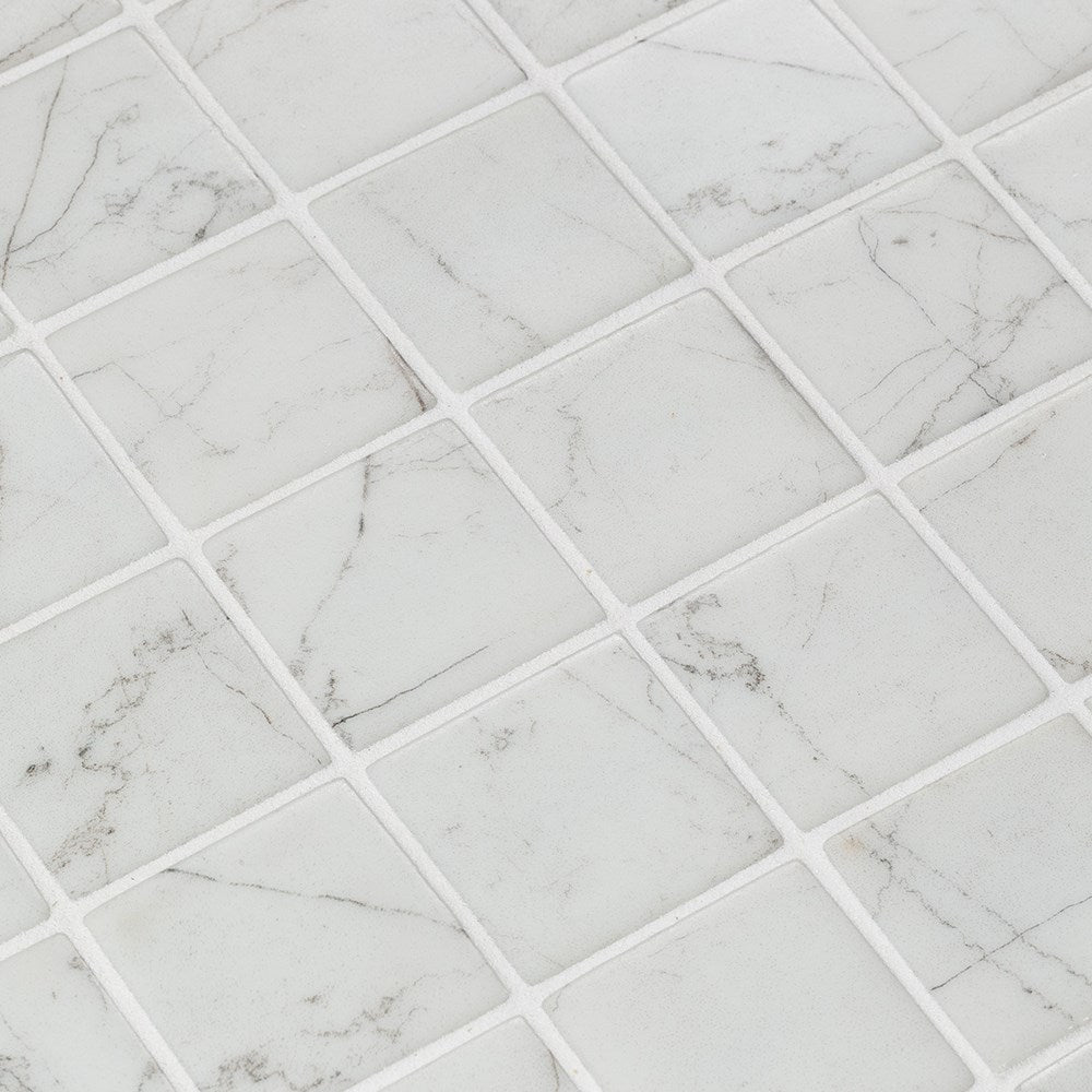 Ezarri Carrara Glass Mosaic – 50 x 50mm