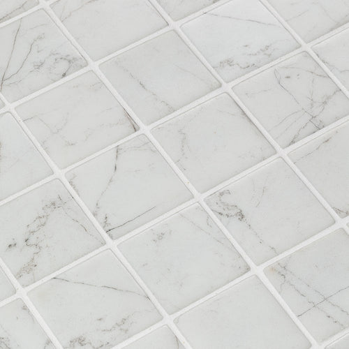 Ezarri Carrara Glass Mosaic – 50 x 50mm