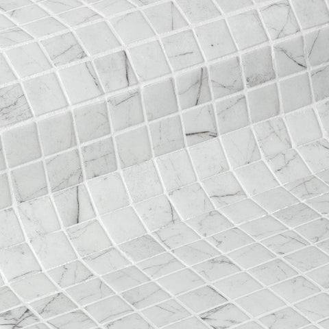Ezarri Carrara Glass Mosaic – 25 x 25mm