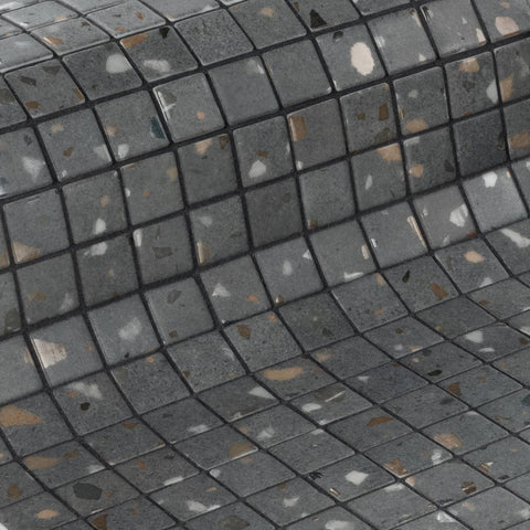 Ezarri Terrazzo Grey Glass Mosaic – 25 x 25mm