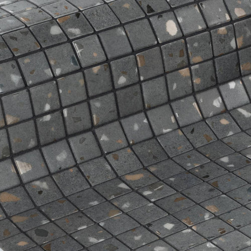 Ezarri Terrazzo Grey Glass Mosaic – 25 x 25mm