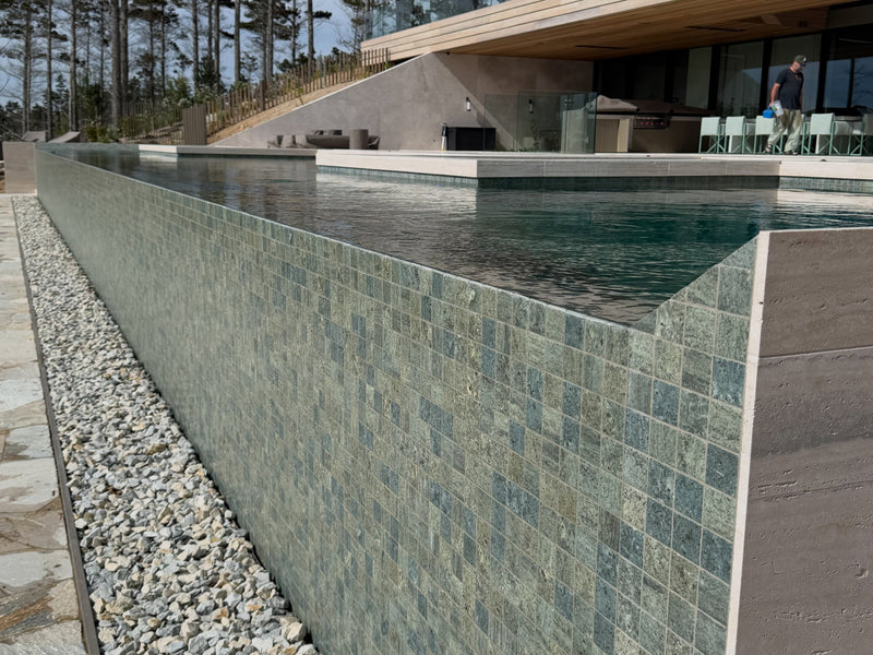 Stone mosaic infinity edge
