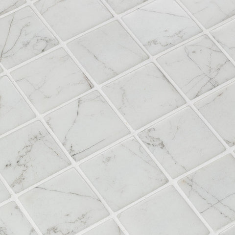 Ezarri Carrara Glass Mosaic – 50 x 50mm