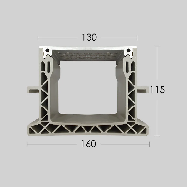 Ultra Drain UDP130 alloy top horizontal stamped