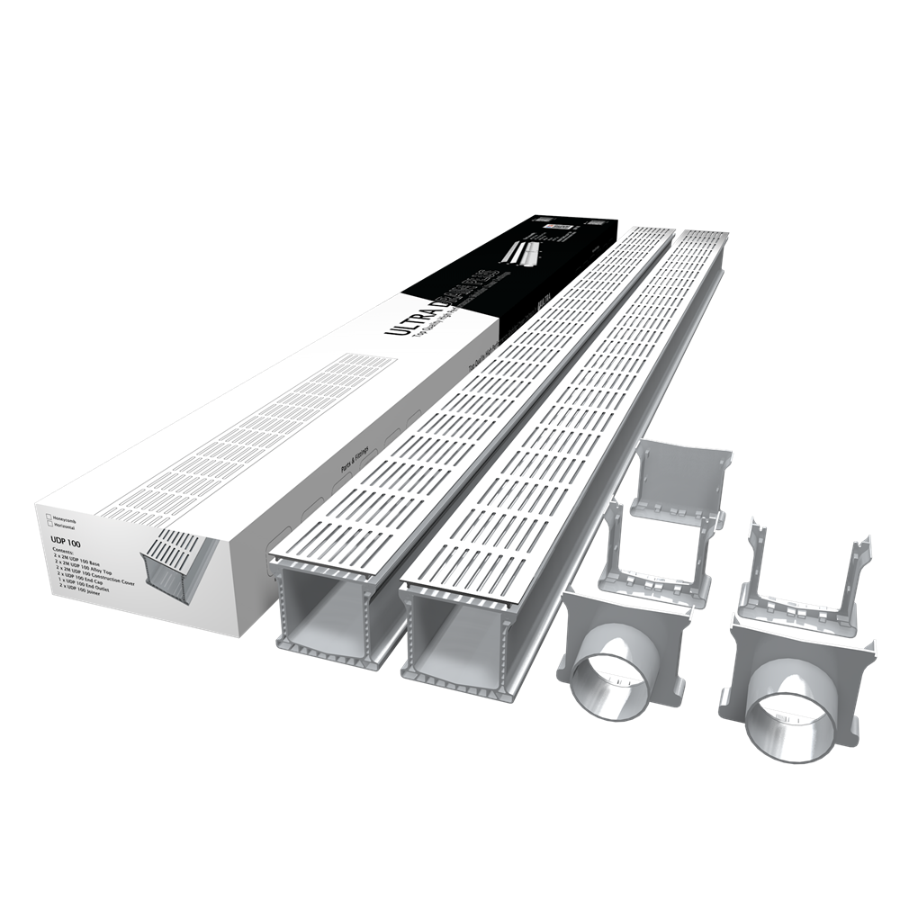 Ultra Drain UDP 100 2-Piece Pack Horizontal Stamped (4m)