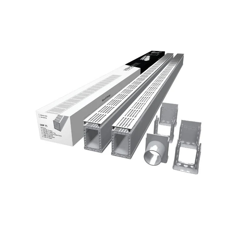 Ultra Drain UDP75 2 piece pack horizontal stamped