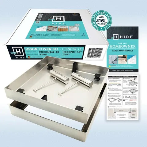 Hide 342mm Hide concrete skimmer lid 35-42mm
