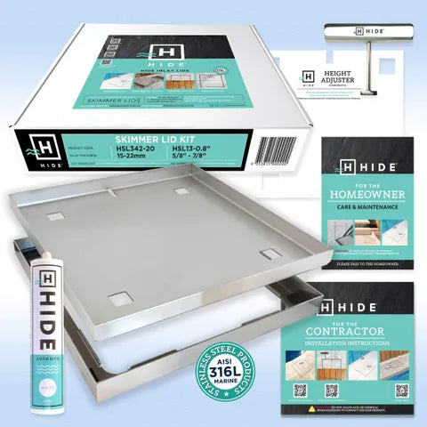 Hide Skimmer Ash 342-20mm Hide polymer skimmer lid 15-22mm